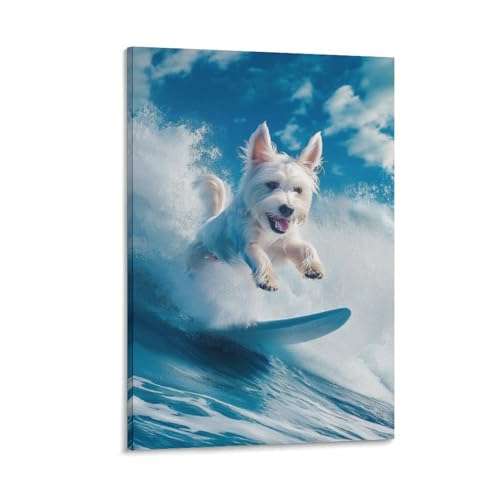 Terrier blanc des Highlands affiche sur toile déco salon 40x60cm