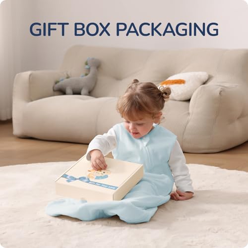 Image of Baby Sleep Sack 18-24 Months, 1.0 Tog Supersoft Thermostatic Cotton Toddler Sleeping Sack for Babies Infant, 2-Way Zipper Baby Wearable Blanket for All Season