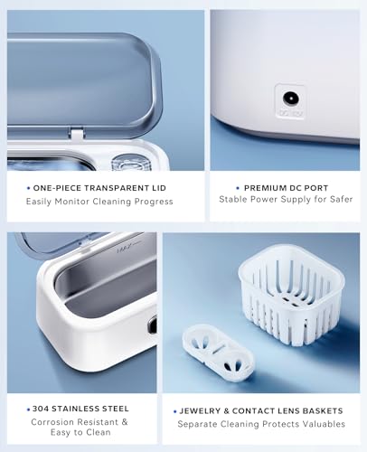 SUNPOW Ultrasonic Jewelry Cleaner Machine– Dual Chambers for Contact Lenses & Jewelry - image 6