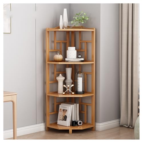HPTHLY Estantería De Esquina, Estantería Grande En Forma De L, Estantería De Esquina De Pie para Espacios Pequeños, Sala De Estar, Oficina, Estudio.4-Tiers