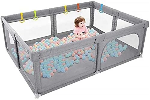 AC Baby Playpen for Toddlers, Kids, Children, Foldable & Portable with Standing Aid Grab Handles