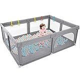  AC Baby - Juego de parque infantil para niños pequeños, niños, plegable y portátil con asas de apoyo de pie