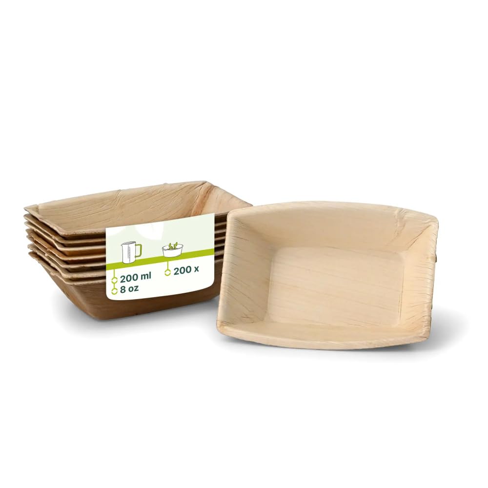 GREENBOX - Palmblatt Schalen Palmware® 200 ml, rechteckig, 200 St.