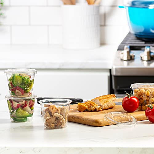 Comfy Package [200 Sets - 5.5 Oz.] Plastic Disposable Portion Cups With Lids, Souffle Cups, Jello Cups #TOP5
