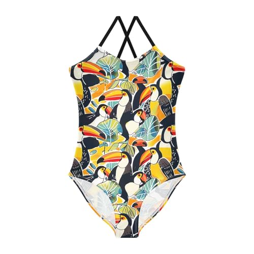 Bird Toucan Tropica Girls One Piece Swimsuit Beach Swimwear 20856286