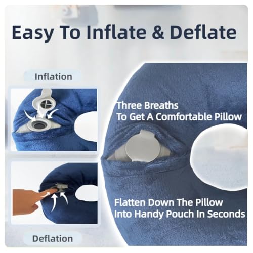Almohada Inflable de Viaje Suave de Terciopelo miniatura 5
