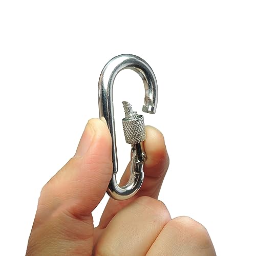 KIT MOSQUETÃO PUNCH 6x60 mm Com Trava - 4 Unidades - Academia Profissional