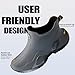 GUYISAKJ Men's Ankle Rain Boots - Slip On Waterproof Festival & Garden Shoes - Comfortable Lightweight Rubber Wellies with Decorative Buckle black&grey