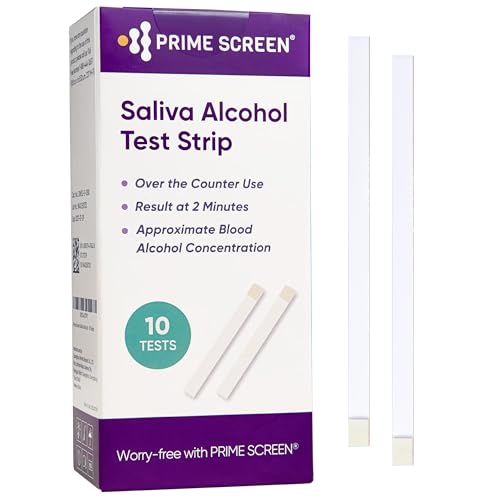 Prime Screen Saliva Alcohol Test Strip High Accurate Home Test Result in 2 Minutes - 10 Tests
