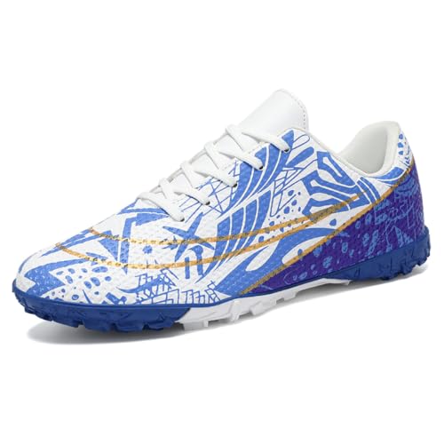 eimeinuosy Tacos de fútbol para hombres y mujeres, zapatos de fútbol unisex para exteriores, botas de rugby firmes, ligeras para interiores, zapatos de fútbol juveniles AG TF para entrenamiento, Tacos