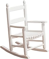BestforYou Kids Wooden Rocking Chair for Toddlers Ages 3-6 - Solid Wood Toddler Rocker Indoor Outdoor White, Safe & Comfy 77lbs Capacity