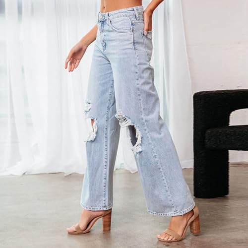 Ripped Baggy Jeans for Women High Waist Wide Leg Denim Pants Loose Boyfriend Jeans Y2K Streetwear3