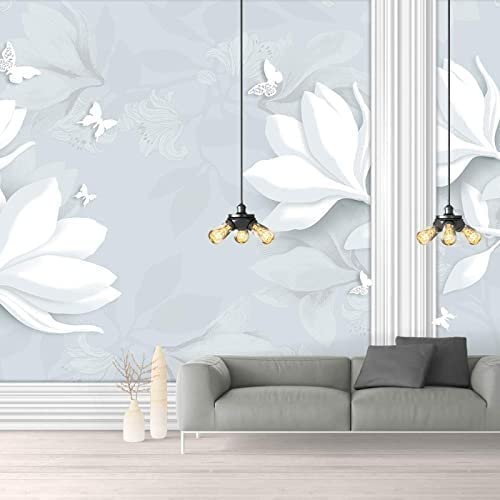 Autocollant mural 3D panoramique 300x210cm à motif floral et papillons