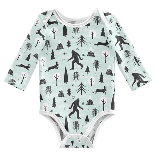 Unisex Baby Boys Girls Cotton Long-sleeve Bodysuits 0-24 Months
