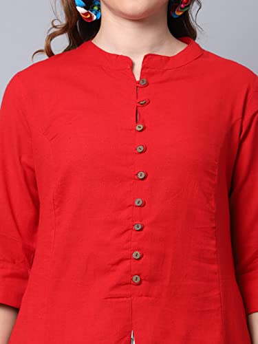 Image of Pistaa's Women's Cotton Regular Fit Casual Kurta
