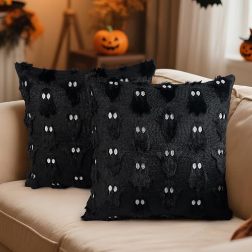 Miaikoe Halloween Ghost Kissen Abdeckungen 40x40 Set von 2, weicher...