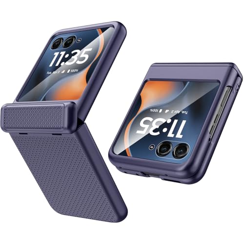 Miimall Handyhülle für Motorola Razr 60 2025 Hülle Slim für Panzerglas & Scharnierschutz, Anti-Rutsch Fallschutz Rugged Militär R&umschutz Hard Full Cover Hülle für Moto Razr60 5G Schutzhülle Blau