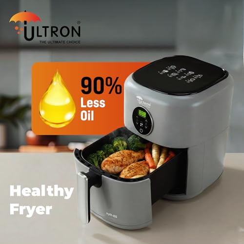 Image of Ultron Air Fryer Digital 4.5 L FryFit 45S, 1200W Oil-free Cooking | Instant Electric Air Fryer for Home, Rapid Hot Air Circulation, Fry, Grill, Roast, Steam, and Bake | 1 Year Warranty