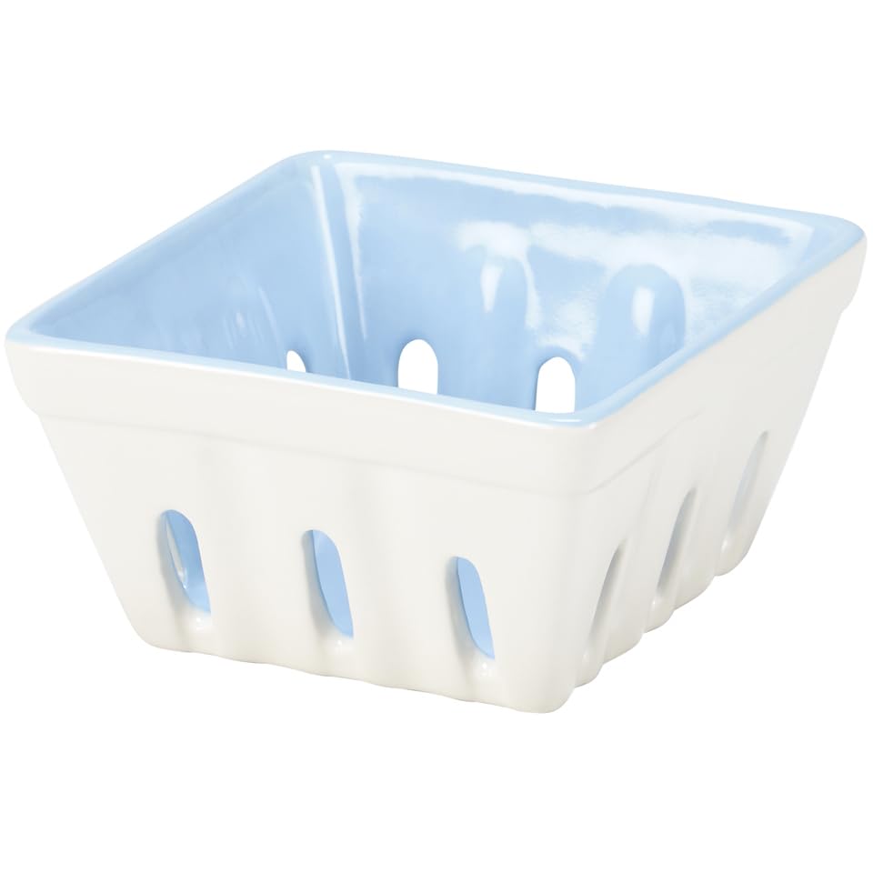 Primitives-by-Kathy-Farmhouse-Collection-Stoneware-Berry-Basket-Tray–Charming-Rustic-Design-with-Light-Blue-Accent-Microwave-Dishwasher-Safe-475-x-475-x-250-117690 Primitives by Kathy Farmhouse Collection Stoneware Berry Basket Tray–Charming Rustic Design with Light Blue Accent Microwave Dishwasher Safe 475 x 475 x 250 117690