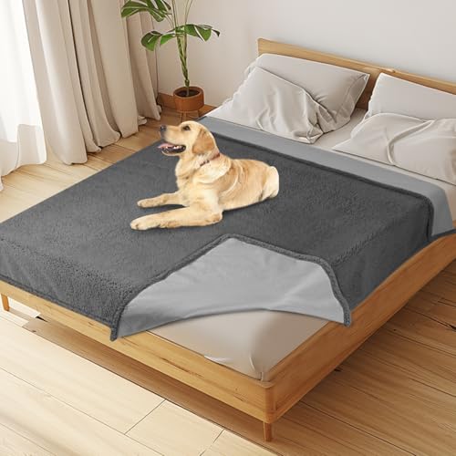 Onarway Manta impermeable para perros: manta lavable para mascotas, funda de sofá para perros y gatos, manta antideslizante de forro polar sherpa para cachorros, para cama, muebles, silla de coche,
