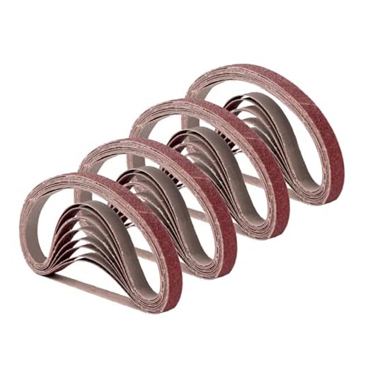 1/2 Inch x 18 Inch Sanding Belts, 4 Each of 60/80/120/180/240 Grits, Belt Sander Tool for Woodworking, Metal Polishing, 20 Pack Aluminum Oxide Sanding Belt