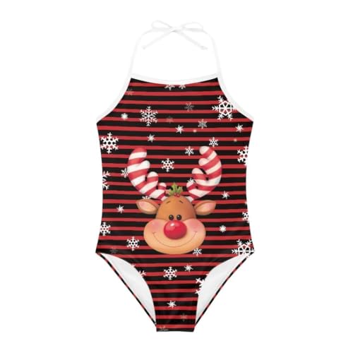 Image of Christmas Kids One-Piece Swimsuits Beach Swimwear Bathing Suit for 3-10 Years Girls