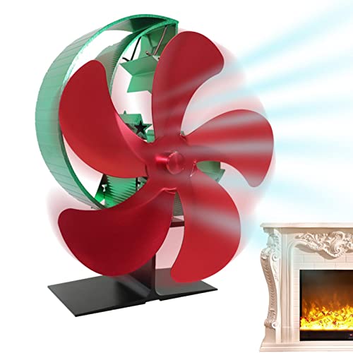 fogão a lenha | Fogão a Calor com 5 Lâminas e Decoração Moon Star,Ventilador termoelétrico para fogã