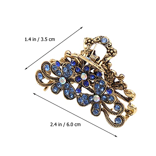 PIXNOR Piranha de cabelo vintage, garra de cabelo de metal com strass para mulheres e meninas, acess