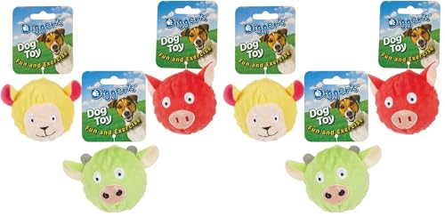 Pelota de látex con cubierta de peluche, pack de 2
