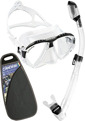 Cressi Tauchset Schnorchelset Matrix Dry Elite (Made in Italy) Kit de Snorkeling con máscara y Tubo, Unisex, Transparente