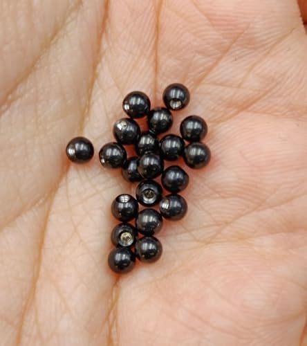 Besyvvin 20er Piercing Kugel 1,2mm Chirurgenstahl 3mm Schwarz Ersatzkugeln Schraubkugeln für Piercing Lippe Septum Nase Augenbrauen