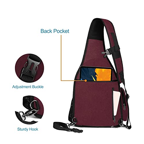 Mosiso Camera Bag Sling Backpack, Full Open Camera Case With Tripod Holder&Rain Cover&Modular Insert For Dslr/Slr/Mirrorless Camera Compatible With Canon/Nikon/Sony/Fuji, Wine Red #TOP3