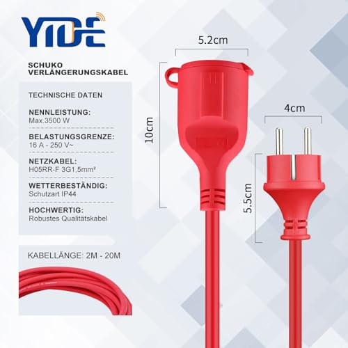Câble électrique extérieur rouge 4m fini les fils coupés - 2