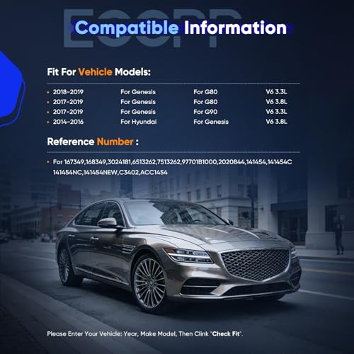 Image of ECCPP AC Compressor for Hyundai for Genesis 3.8L 2014-2016 | for Genesis G90 G80 3.3L 2017-2019 AC Compressor with Clutch Rapid Cooling