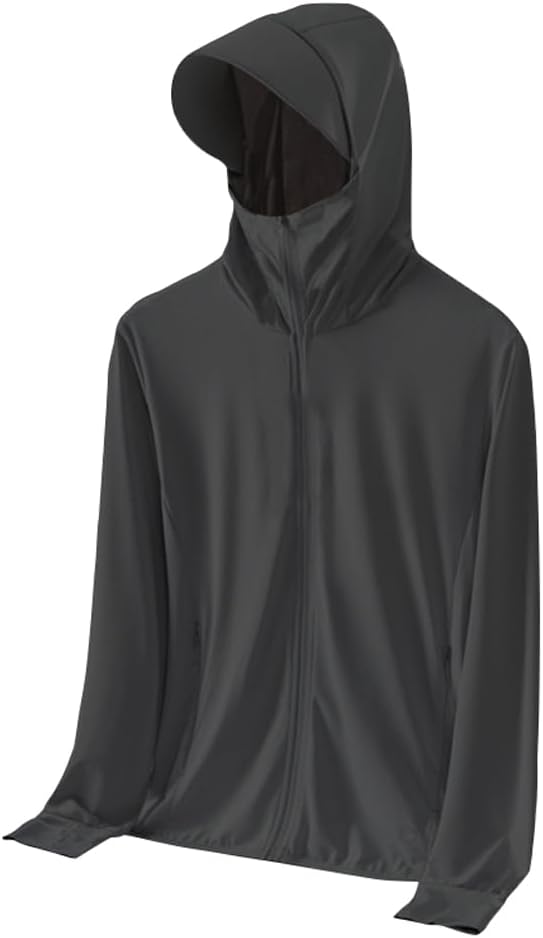 GEPASSun Protection Hoodie, Long Sleeve Hoodie for Summer Sun Protection, Sunscreen clothing For Outdoor Hiking Cycling Fishing (Black, Size: M)