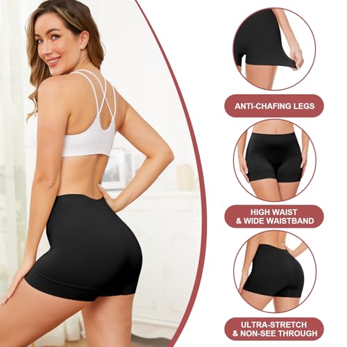 UUMIAER 3 Pack Slip Shorts for Under Dresses, Anti Chafing Women Boyshort Shapewear Yoga Biker Shorts — view 5