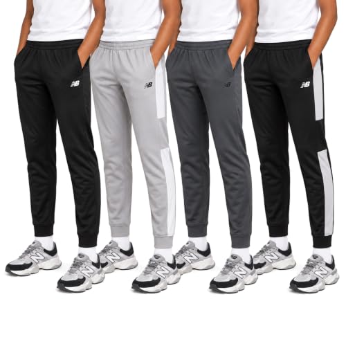New Balance Boys Athletic Sweatpants, Joggers & Track Pant for School Kids | Sizes 4-20 Performance Tricot, Secure Cuffed Ankles, Flexible Elastic Waistband, Pockets For Sports And Weekend Downtime - image 1