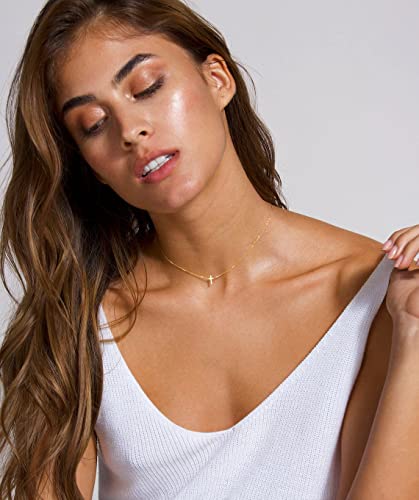 Beriso Dainty Cross Necklace For Women 14K Gold Plated Cute Faith Cross Necklace Sideways Diamond Layered Cross Necklace Simple Gold Necklace Jewelry Gifts For Her. #TOP1