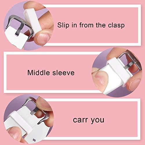 SAVITA 6pcs 20mm Watch Strap Holder Loop Silicone Watch Band Wristband Keeper