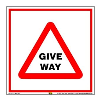 Mr. Safe - Road Sign Give Way Eco Vinyl Sticker 8 inch X 8 inch