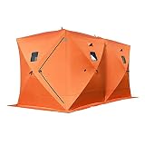 SCYCGWJ Ice Fishing Tent Shelter Shanty Pop-Up 5-8 Person 300D Oxford Fabric Waterproof Windproof fo