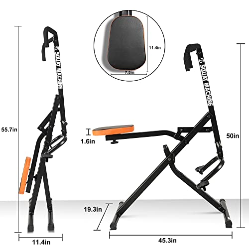 PS Squat Exercise Row Machine, Rower-Ride Exercise core Trainer Cardio Training Fitness Strength Equipment for Home Gym Total Body Workout