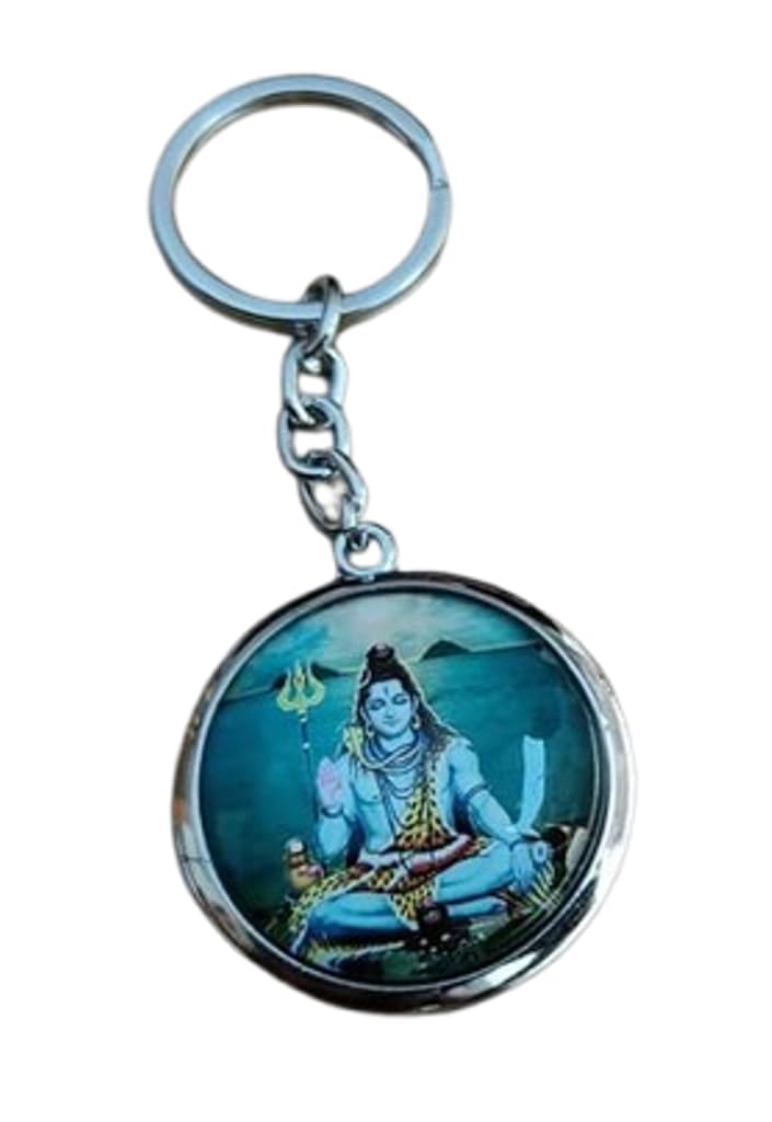 Porte-clés Shiva Mahadev en verre double face multicolore taille Medium - 5