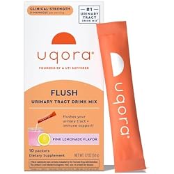 Uqora Flush - Urinary Tract* with D-Mannose, Vitamin C, Vitamin B6, Potassium, Magnesium & Calcium - Gluten-Free & Vegan - Pink Lemonade Flavor - 10 Packets (1 Pack)