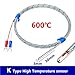 Thermocouple Type K with Probe Range 0-600°C Metal Shielded Cable Industrial Temperature Sensor 1Pcs(10m)