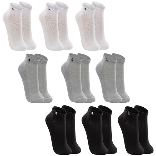 Kit 9 Pares Meia Lupo Sport Cano Curto Algodão Adulto | 3 Brancas - 3 Cinzas - 3 Pretas (904) | 41-4