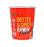 RAMEN EXPRESS Hotter & Spicier Ramen Cup Noodle, 2.25 Oz Each (Pack Of 12) by Chef Woo | Vegetarian...