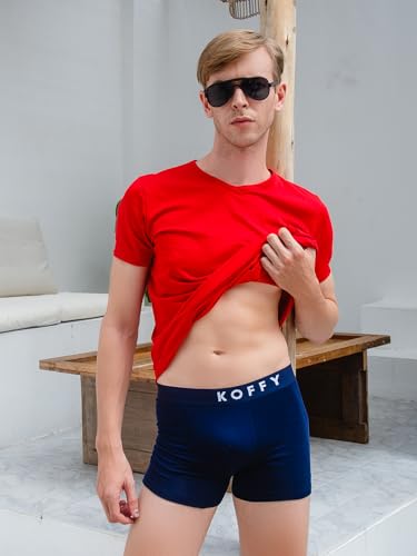 Image of KOFFY Men's 95% Micro Modal 5% Elastane Solid Trunks