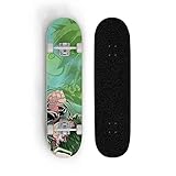 Kssmice Patrón de Personaje de Dibujos Animados MIDORIYA IZUKU para monopatín, patineta de Cuatro Ruedas, balancín Doble, monopatín Completo de Longboard, patineta Profesional, monopatín para jóvenes