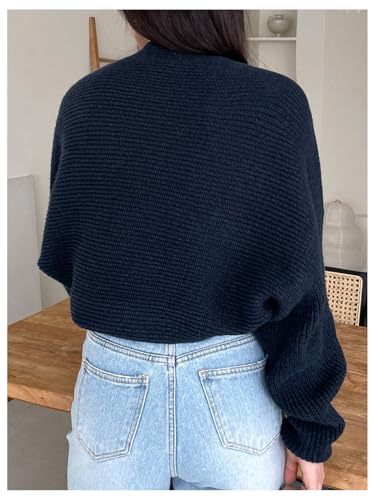 Image of SweatyRocks Women's Open Front Cropped Cardigan Long Sleeve Bolero Shrug Sweater